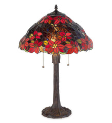 Plow & Hearth Home Accents | Indoor Living Poinsettia Tiffany Table Lamp