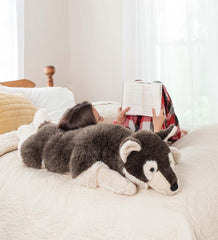 Plow & Hearth Home Accents | Indoor Living Siberian Husky Plush Cuddle Animal Body Pillow