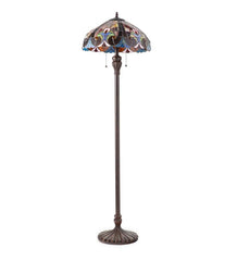 Plow & Hearth Home Accents | Indoor Living Tiffany-Inspired Stained Glass Dual-Bulb Floor Lamp
