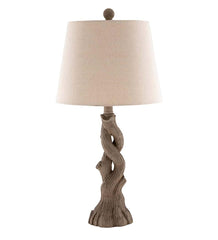 Plow & Hearth Home Accents | Indoor Living Twisted Branch Table Lamp With Natural Linen Shade