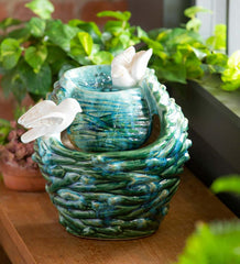 Plow & Hearth Home Accents | Indoor Living Two Birds Ceramic Fountain
