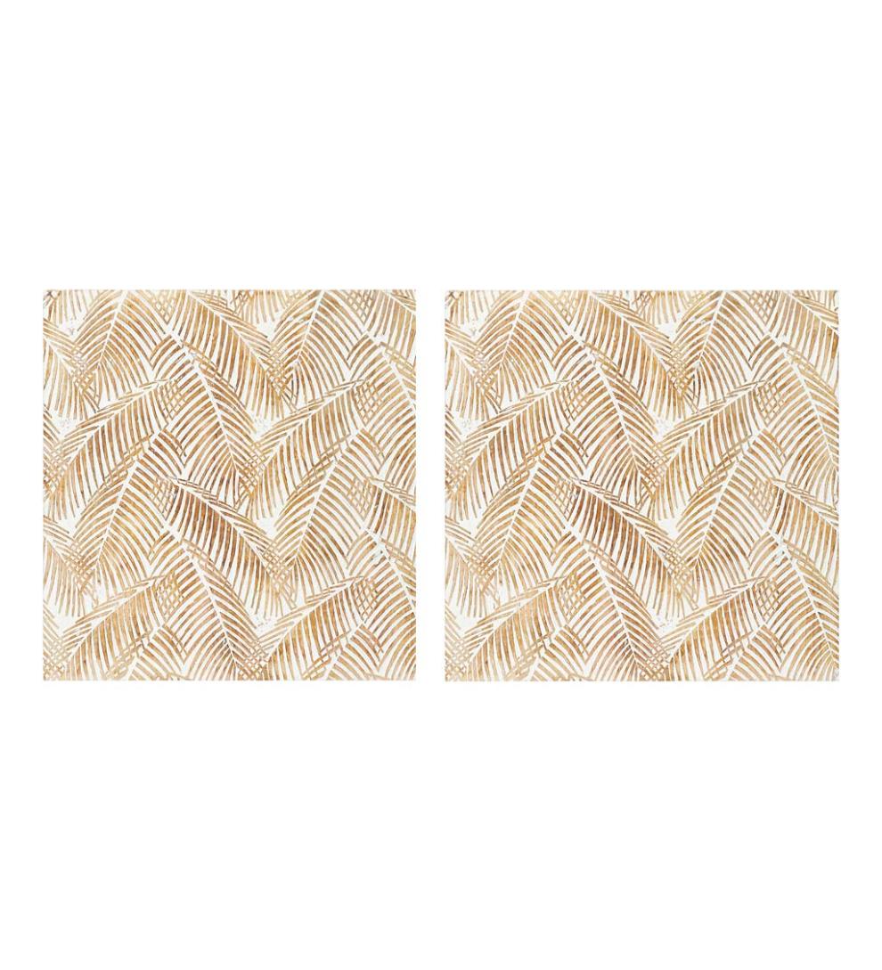 Plow & Hearth Home Accents | Indoor Living Two Panel White Washed Tropical Wall Art