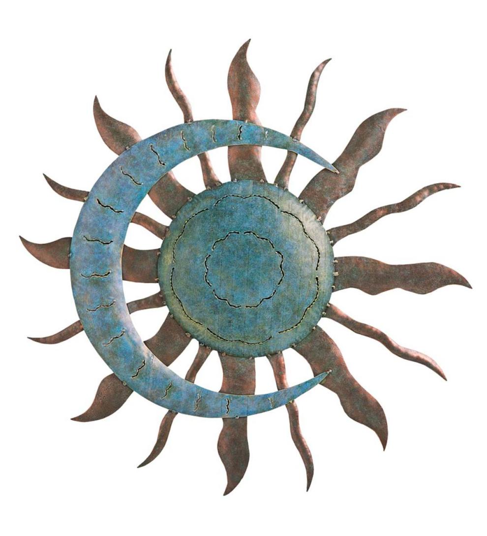 Plow & Hearth Home Accents | Indoor Living Verdigris Sun And Moon Wall Art