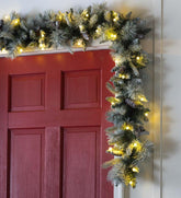 Plow & Hearth Home Accents | Indoor Living Winter Frost Holiday Garland With White And Multicolor Lights