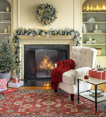 Plow & Hearth Home Accents | Indoor Living Winter Frost Holiday Garland With White And Multicolor Lights