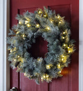 Plow & Hearth Home Accents | Indoor Living Winter Frost Lighted Holiday Wreath