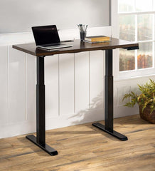 Plow & Hearth Home Office | Indoor Living Adjustable Height Electric Desk With Power Station