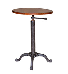 Plow & Hearth Home Office | Indoor Living Adjustable Height Mango Wood And Metal Accent Table - Chestnut