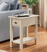 Plow & Hearth Home Office | Indoor Living Benton Side Table With Charging Station - Black
