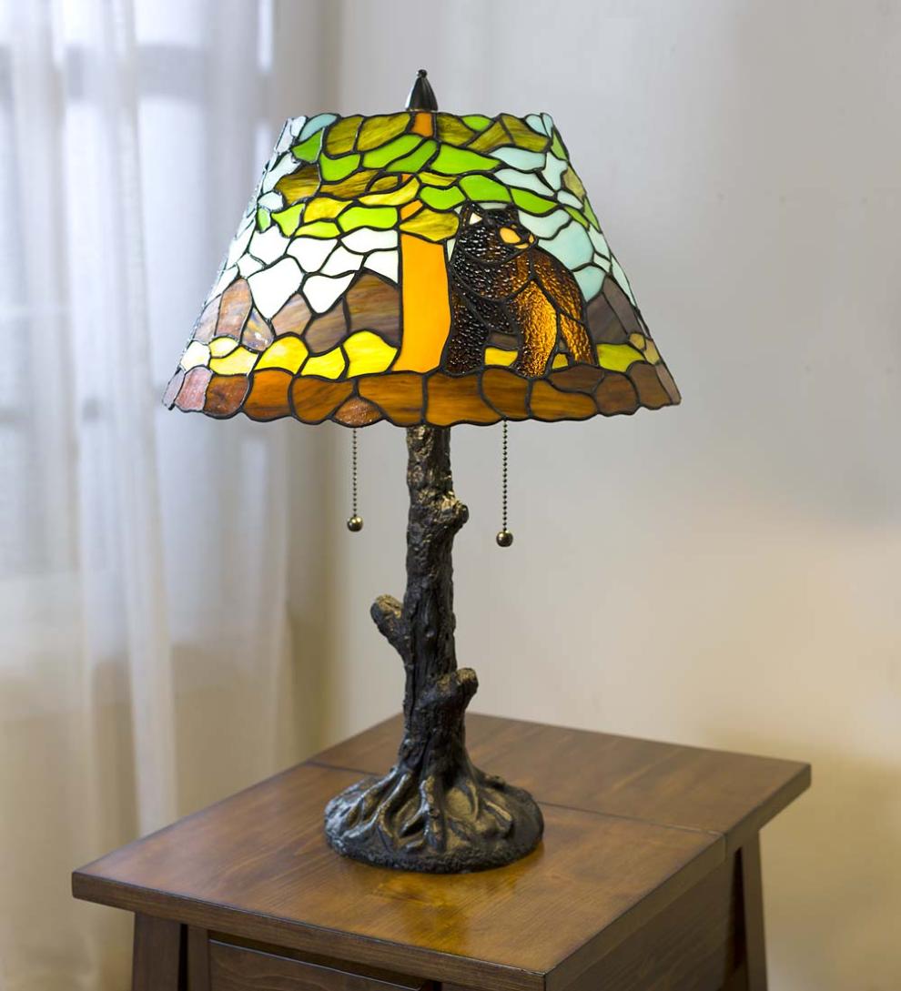 Plow & Hearth Home Office | Indoor Living Calhoun Tiffany Glass Table Lamp