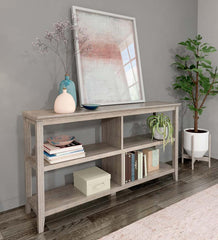 Plow & Hearth Home Office | Indoor Living Farmhouse Two-Shelf Console Bookcase - Walnut