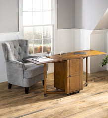 Plow & Hearth Home Office | Indoor Living Folding Hideaway Double Desk With Cabinet And Chargers