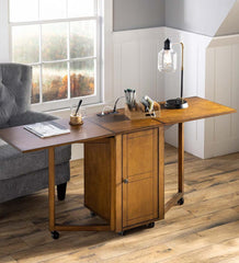 Plow & Hearth Home Office | Indoor Living Folding Hideaway Double Desk With Cabinet And Chargers