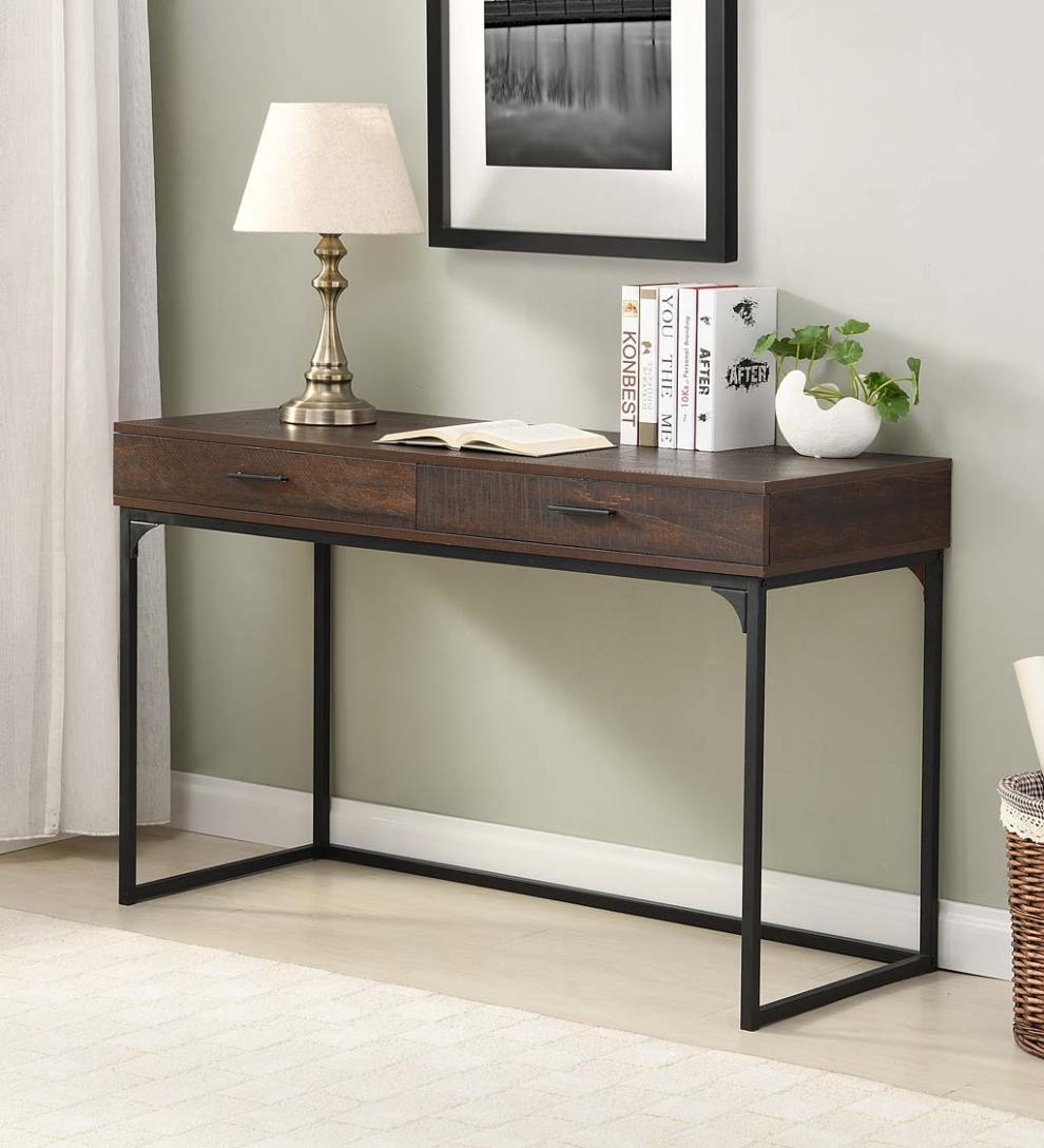 Plow & Hearth Home Office | Indoor Living Harrison 2-Drawer Desk - Elm