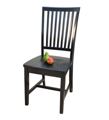 Plow & Hearth Home Office | Indoor Living Schoolhouse Antiqued Hardwood Slat Back Chair - Antique Black