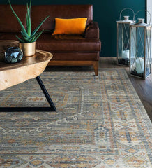 Plow & Hearth Home Office | Indoor Living Strassburg Border Easy Care Polyester Rug