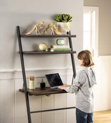 Plow & Hearth Home Office | Indoor Living Three Position Adjustable Ladder Desk With Charging Station