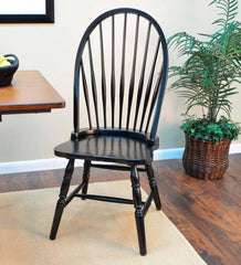 Plow & Hearth Home Office | Indoor Living Traditional Hardwood Windsor Back Chair - Antique Black