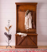 Plow & Hearth Hutches & Cupboards | Indoor Living Bowling Green Hall Tree With Storage Bench - Rustic Black