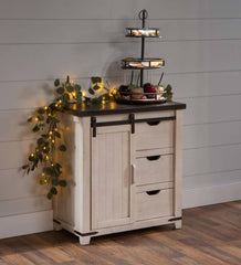 Plow & Hearth Hutches & Cupboards | Indoor Living Cape Charles Barn Door Wood Storage Cabinet - White