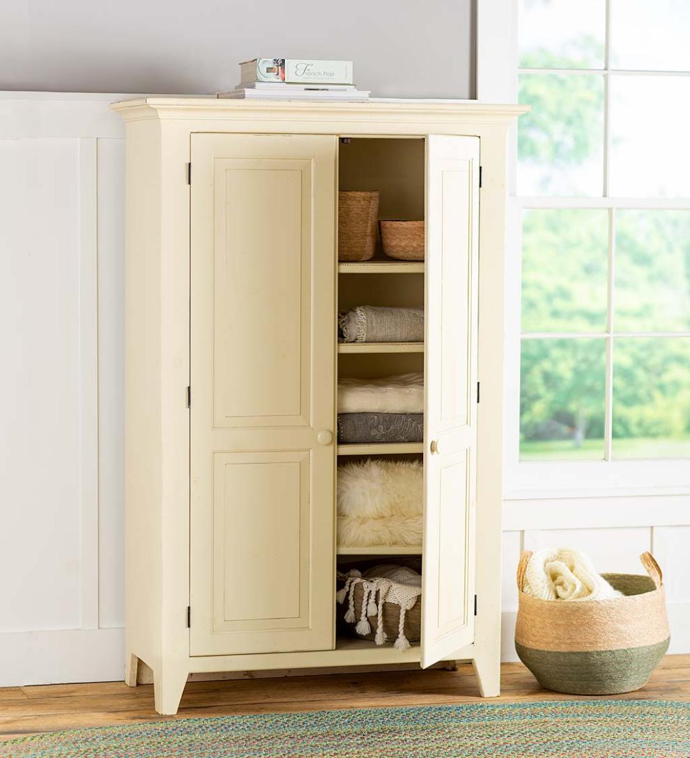 Plow & Hearth Hutches & Cupboards | Indoor Living Handcrafted Linen Cupboard - Avocado Green