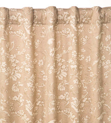 Plow & Hearth Insulated Curtains | Indoor Living Homespun Insulated Floral Damask Short Panel With Rod Pocket