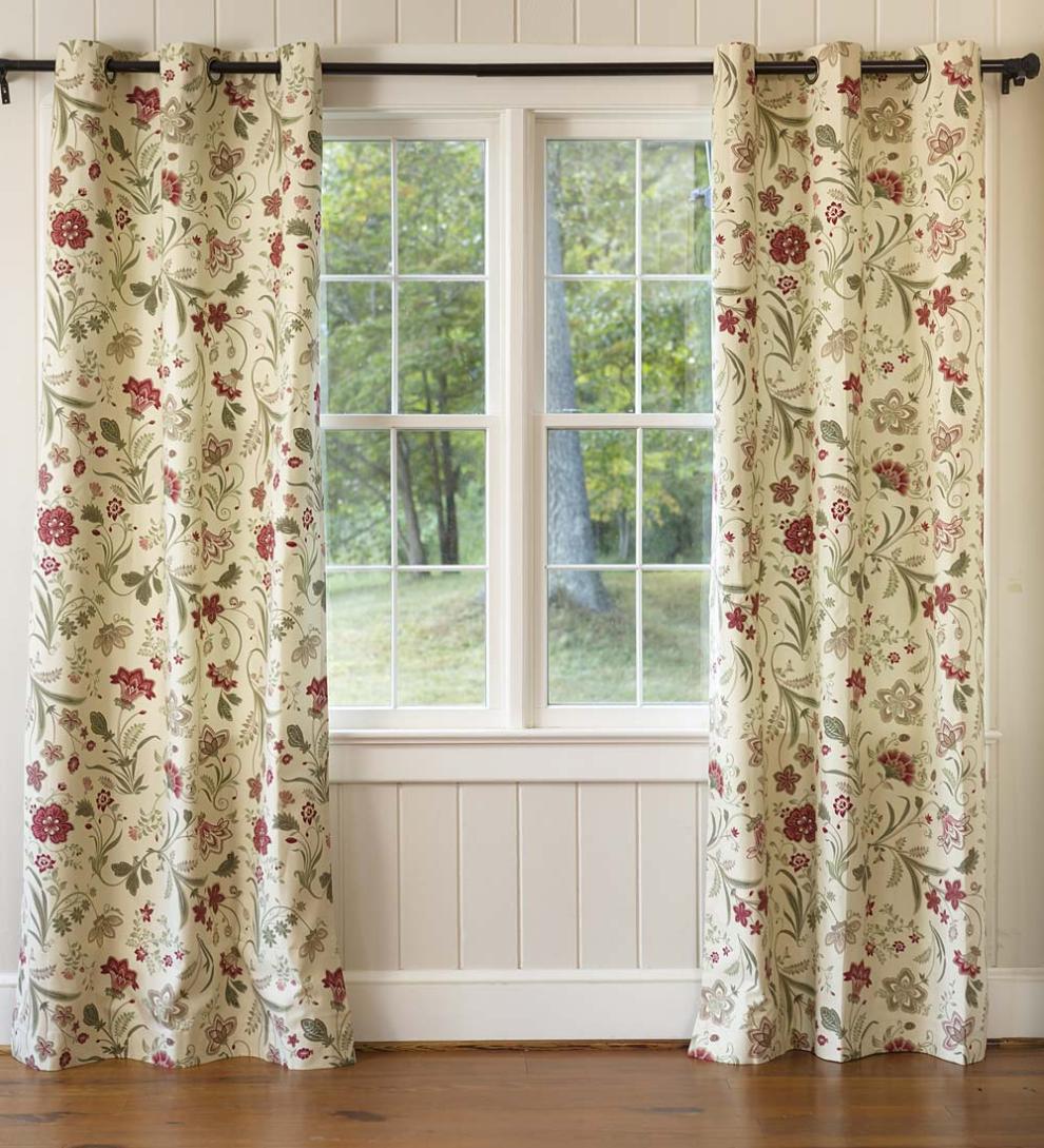 Plow & Hearth Insulated Curtains | Indoor Living Jacobean Thermalogic Grommet-Top Curtains