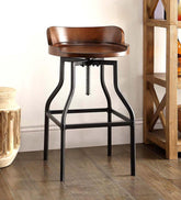 Plow & Hearth Kitchen & Bar Stools | Indoor Living Adjustable Height Barrel-Style Low Back Stool