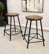 Plow & Hearth Kitchen & Bar Stools | Indoor Living Farmhouse Counter Stools, Set Of 2