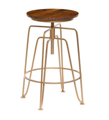 Plow & Hearth Kitchen & Bar Stools | Indoor Living Hartsman Adjustable Height Stools, Set Of 2 - Gold
