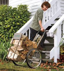 Plow & Hearth Log Carriers & Log Carts | Fireplace & Hearth Rolling Wood Caddy, Heavy-Duty Steel With Large Wheels