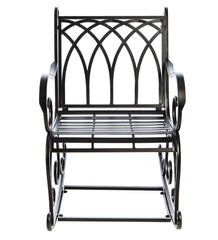 Plow & Hearth Metal Furniture | Outdoor Living Black Metal Rocking Chair - Black