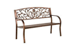 Plow & Hearth Metal Furniture | Outdoor Living Blooming Garden Metal Bench