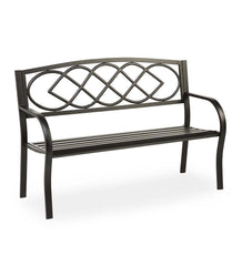 Plow & Hearth Metal Furniture | Outdoor Living Celtic Knot Garden Bench