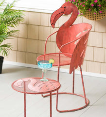 Plow & Hearth Metal Furniture | Outdoor Living Flamingo Chair And Side Table Set