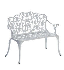 Plow & Hearth Metal Furniture | Outdoor Living Grapevine Garden Bench In Powder-Coated Aluminum - Black