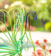 Plow & Hearth Metal Furniture | Outdoor Living Multicolor Metal Peacock Garden Chair