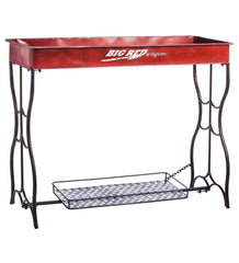 Plow & Hearth Metal Furniture | Outdoor Living Red Wagon Potting Table - Red