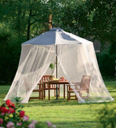 Plow & Hearth Outdoor Curtains | Outdoor Living Umbrella Mosquito Net - White