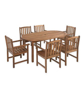 Plow & Hearth Outdoor Dining | Outdoor Living Lancaster Outdoor Furniture Collection, Eucalyptus Wood Oval Table And 6 Chairs