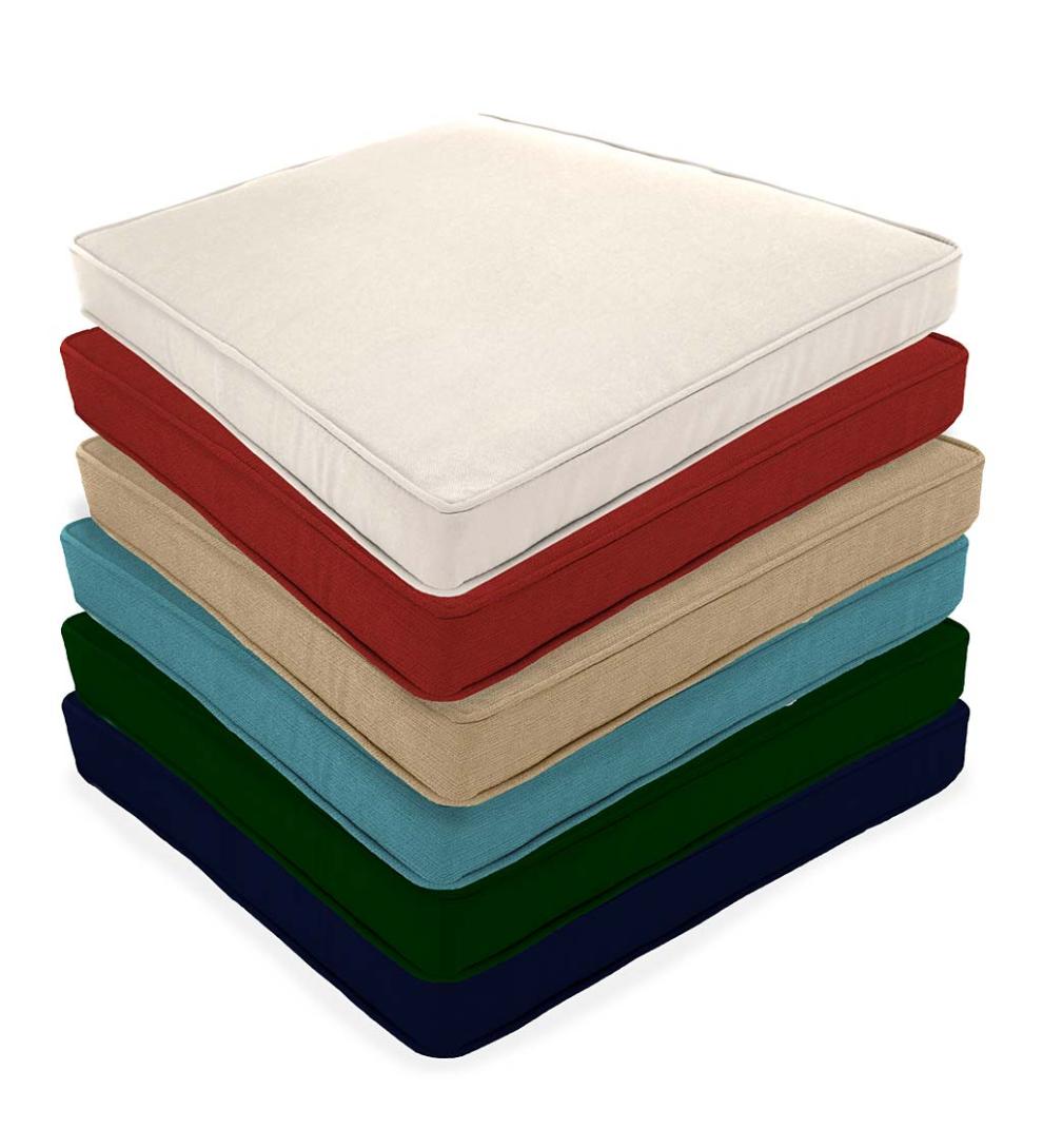 Plow & Hearth Outdoor Furniture Cushions | Outdoor Living Deluxe Polyester Chair/Rocker Seat Cushion, Prospect Hill - Midnight Navy