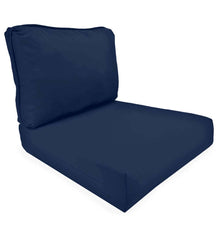 Plow & Hearth Outdoor Furniture Cushions | Outdoor Living Seat And Back Replacement Cushions For Claremont, Prospect Hill And Urbanna Furniture Collections, Set Of 2 - Midnight Navy