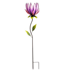 Plow & Hearth Outdoor Lamps & Lighting | Outdoor Living Purple Solar Lotus Flower Garden Stake
