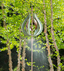 Plow & Hearth Outdoor Lamps & Lighting | Outdoor Living Water Misting Garden Wind Spinner - Verdigris Copper