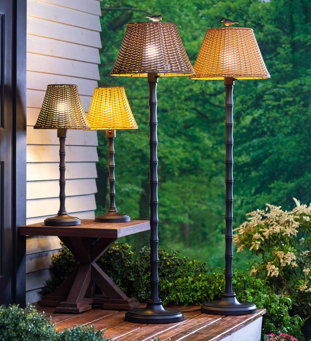 Plow & Hearth Outdoor Lamps & Lighting | Outdoor Living Waterproof Outdoor Wicker Lamp