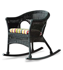 Plow & Hearth Outdoor Wicker | Outdoor Living Easy Care Resin Wicker Rocker And End Table