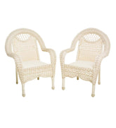 Plow & Hearth Outdoor Wicker | Outdoor Living Prospect Hill Wicker Chairs, Set Of 2 - Cloud White