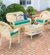 Plow & Hearth Outdoor Wicker | Outdoor Living Prospect Hill Wicker Settee Set