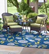 Plow & Hearth Outdoor Wicker | Outdoor Living Wicker Patio Furniture Set With Cushions - Light Green