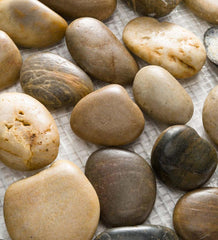 Plow & Hearth Pathways & Stepping Stones | Yard & Garden Natural River Rock Stepping Stones With Flexible Pvc Backing, Set Of 3